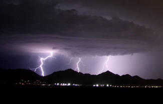 Lightning Over the McDowell Mountains on Aug 23rd