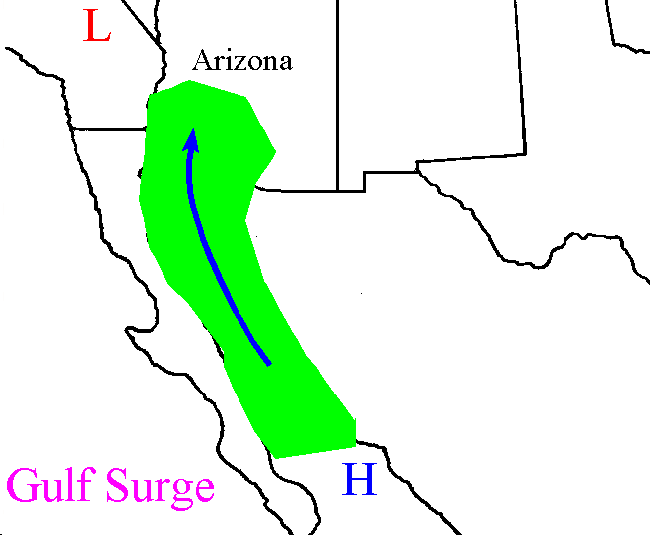 This graphic show a gulf surge