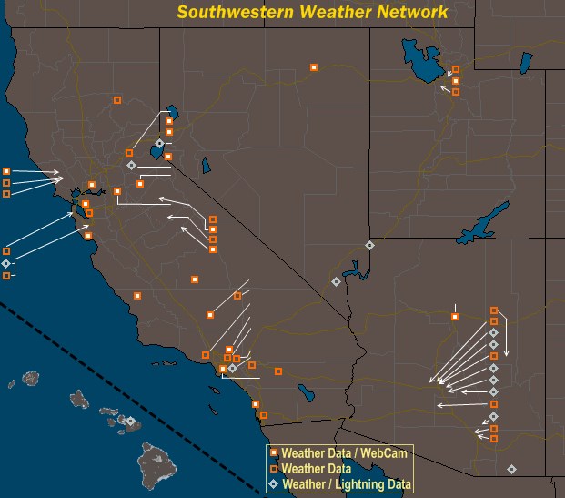 Mesomap of Southwestern Weather Network Stations